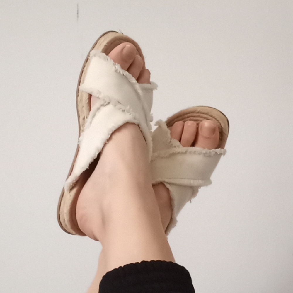 H&M espadrille flip flops size 7 (38)